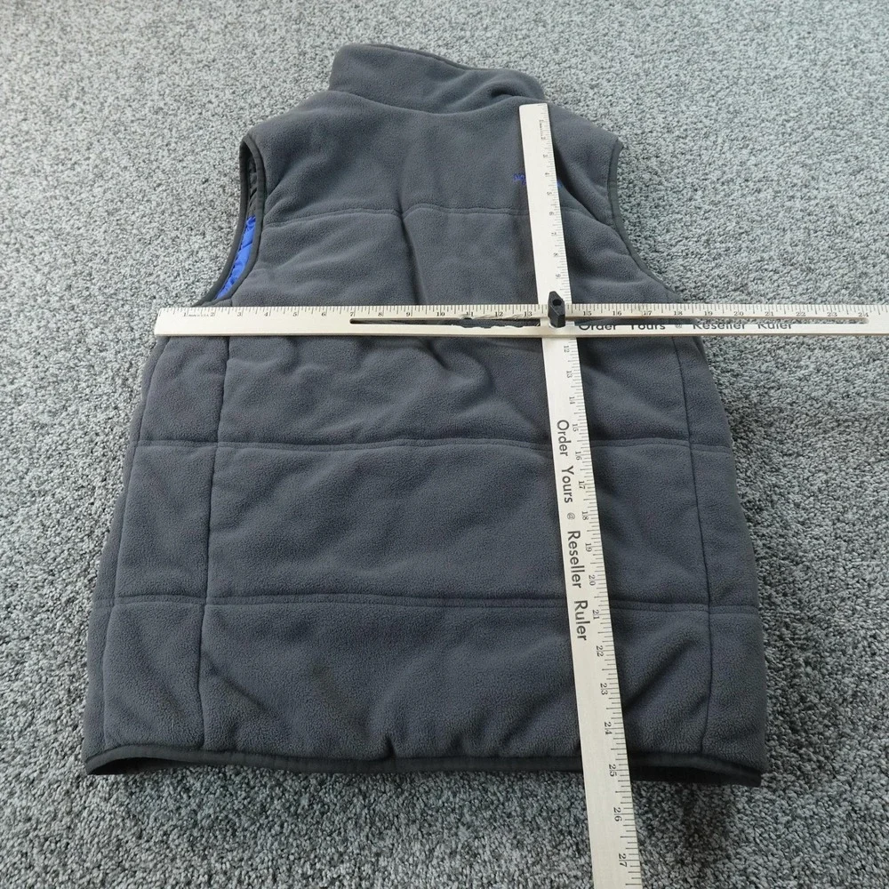 North Face Vest Mens S Gray Fleece Full Zip Quilted Insulated Outdoor Hiking Top